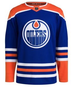 Alternative view of Edmonton Oilers adidas Home Primegreen Authentic Blank Jersey - Royal