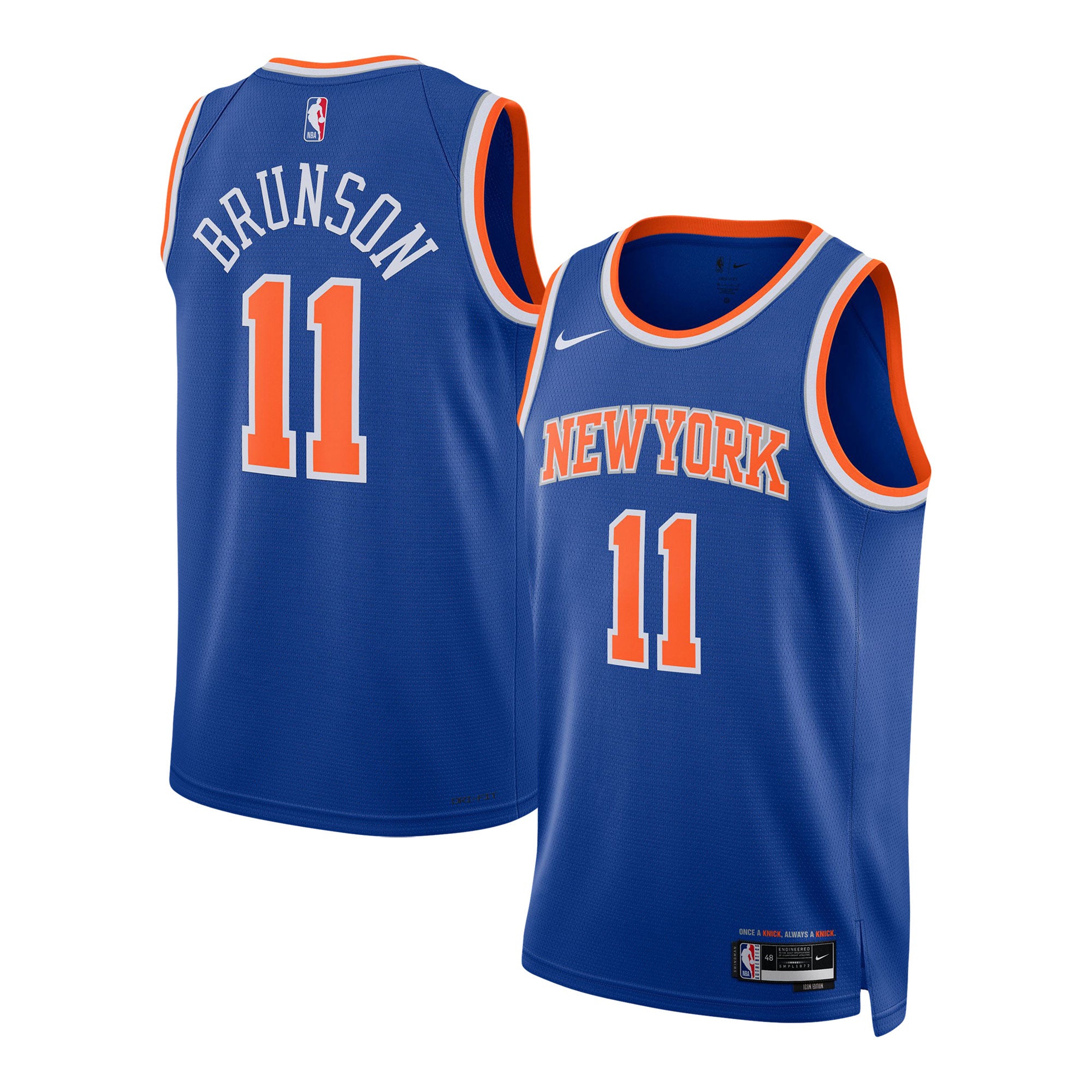 Jalen Brunson New York Knicks Nike Unisex Swingman Jersey - Association Edition - White/Blue - Image 5