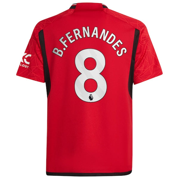 Bruno Fernandes Manchester United adidas Youth 2023/24 Home Replica Player Jersey - Red - Image 3