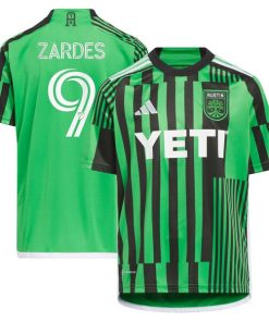 Gyasi Zardes Austin FC adidas Youth 2024 Las Voces Kit Replica Jersey - Green