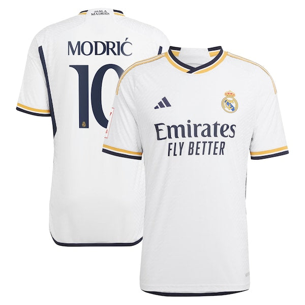 Luka Modric Los Merengues adidas 2023/24 Home Authentic Jersey - White/Navy - Image 2