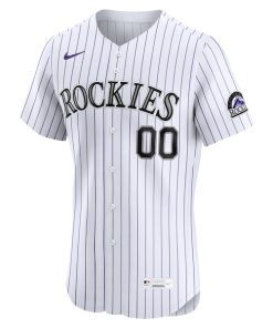 Alternative view of Colorado Rockies Nike Home Elite Custom Jersey - White