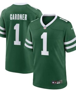 Alternative view of Ahmad Sauce Gardner New York Jets Nike Game Jersey - Legacy Green