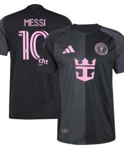Alternative view of Lionel Messi Inter Miami CF adidas 2025 The Fortitude Kit Authentic Player Jersey - Black/Blue/Light Pink