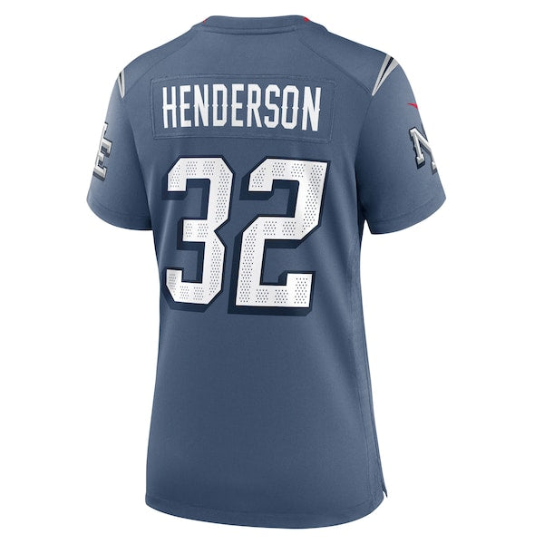 TreVeyon Henderson New England Patriots Nike Women's 2025 Rivalries Collection Game Jersey - Storm Blue - Image 3