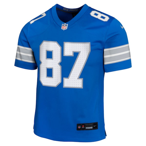 Sam LaPorta Detroit Lions Nike Youth Team Player Game Jersey - Blue - Image 2