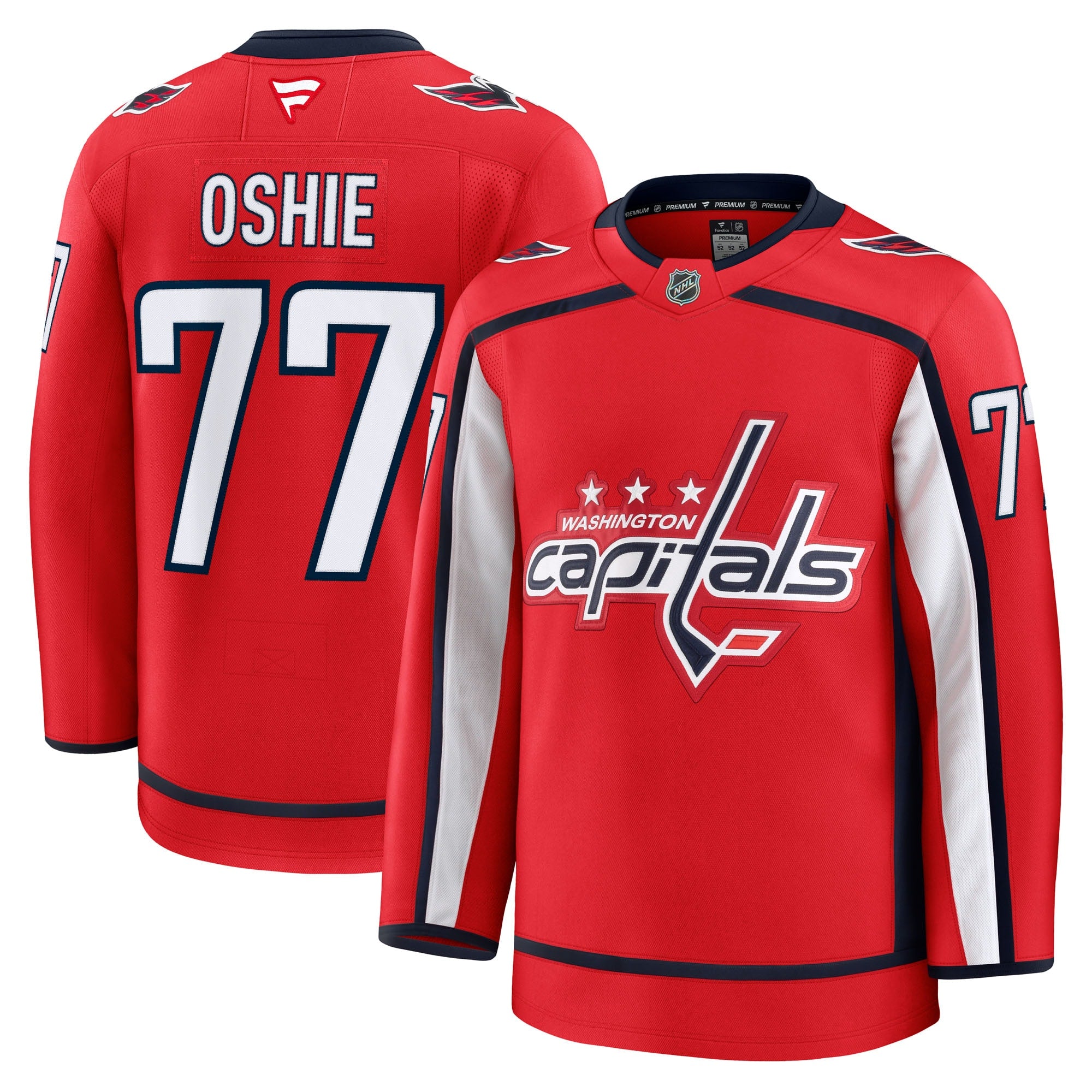 TJ Oshie Washington Capitals Alternate 50th Anniversary Premium Jersey - Black/Red - Image 6