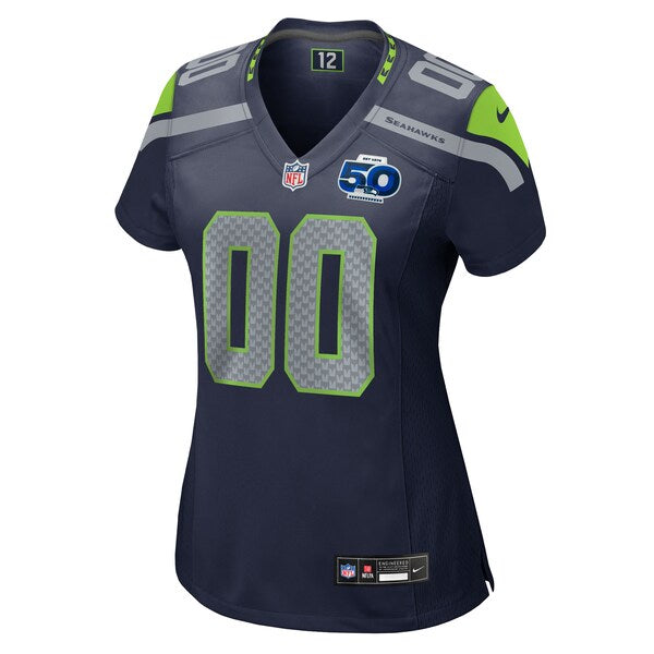 Seattle Seahawks Nike Women's 50th Season Team Custom Game Jersey - College Navy/Royal/Neon Green - Image 8