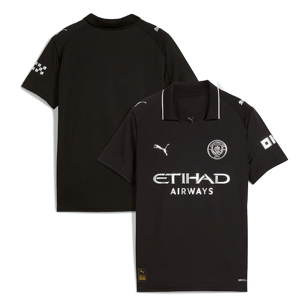 Manchester City Puma Youth 2025/26 Away Replica Jersey - Black/Green/Light Blue - Image 4