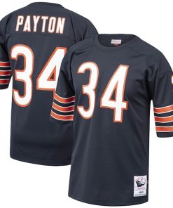 Alternative view of Walter Payton Chicago Bears 1985 Authentic Throwback Retired Player Jersey - Navy/White
