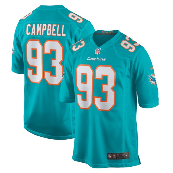 Calais Campbell Miami Dolphins Nike Game Jersey - Aqua - Image 2