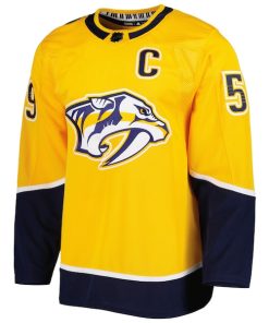 Alternative view of Roman Josi Nashville Predators adidas  Primegreen Authentic Player Jersey - Gold