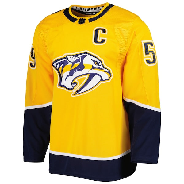 Roman Josi Nashville Predators adidas Primegreen Authentic Player Jersey - Gold - Image 2