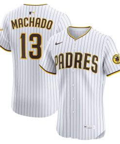 Alternative view of Manny Machado San Diego Padres Nike Home Elite Player Jersey - White/Brown
