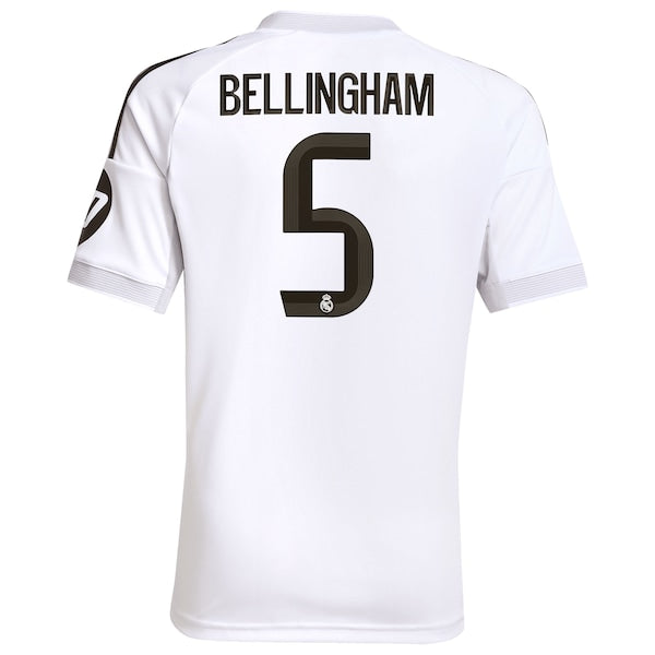 Jude Bellingham Los Merengues adidas Youth 2025/26 Home Replica Jersey - White/Blue - Image 4