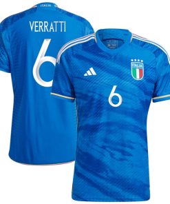Marco Verratti Italy National Team adidas 2023 Home Authentic Player Jersey - Blue