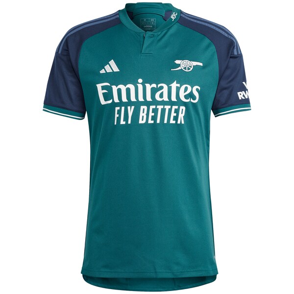 Declan Rice Arsenal adidas 2023/24 Third Replica Player Jersey - Green/Yellow - Image 3