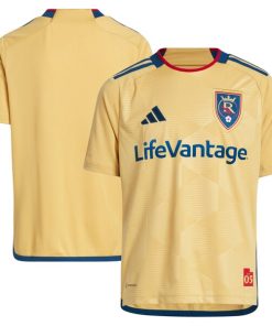Real Salt Lake adidas Youth 2024 The Beehive State Kit Replica Jersey - Gold