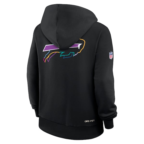 Buffalo Bills Nike Women's 2025 NFL Crucial Catch Sideline Standard Issue Dri-FIT Hoodie - Black - Image 3
