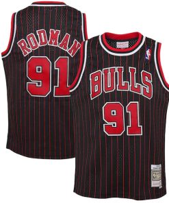 Dennis Rodman Chicago Bulls  Youth 1995/96 Hardwood Classics Swingman Jersey - Black