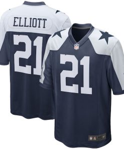 Ezekiel Elliott Dallas Cowboys Nike Alternate Game Team Jersey - Navy/White