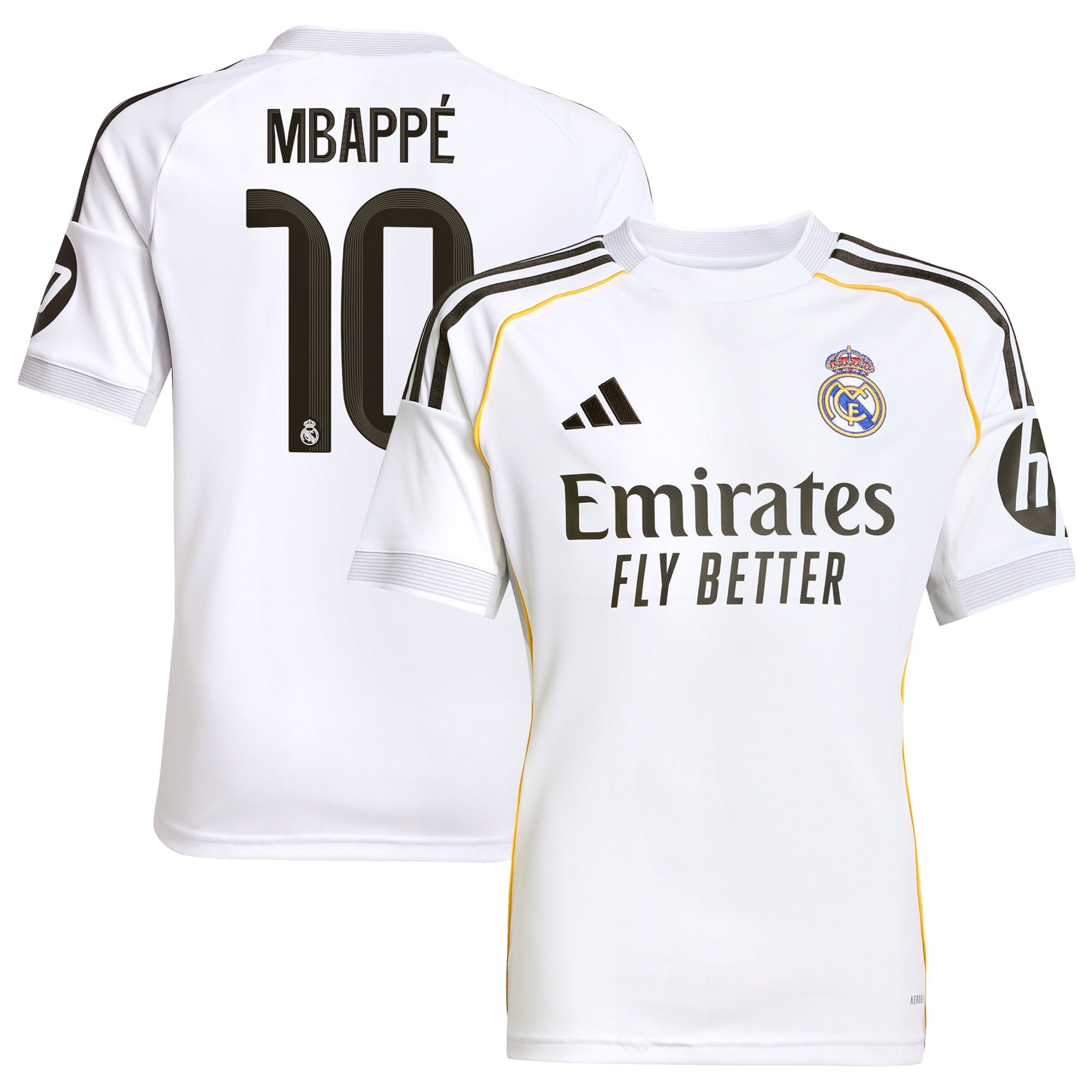 Kylian Mbapp¨¦ Los Merengues adidas Youth 2025/26 Away Replica Player Jersey - Blue/White - Image 5