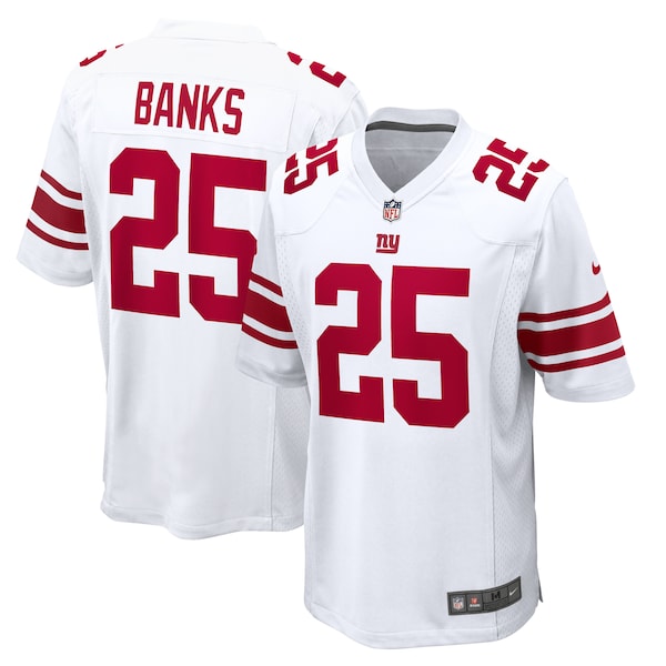 Deonte Banks New York Giants Nike Game Jersey - White/Royal - Image 2