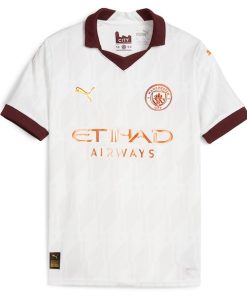 Alternative view of Kevin De Bruyne Manchester City Puma Youth 2023/24 Away Replica Jersey - White