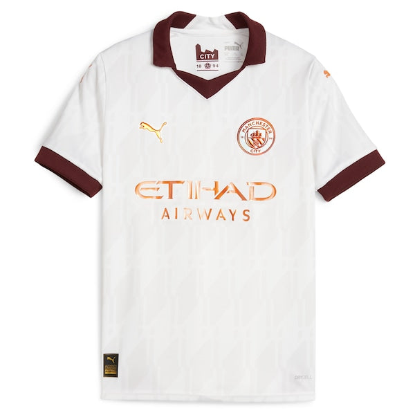 Kevin De Bruyne Manchester City Puma Youth 2023/24 Away Replica Jersey - White - Image 2