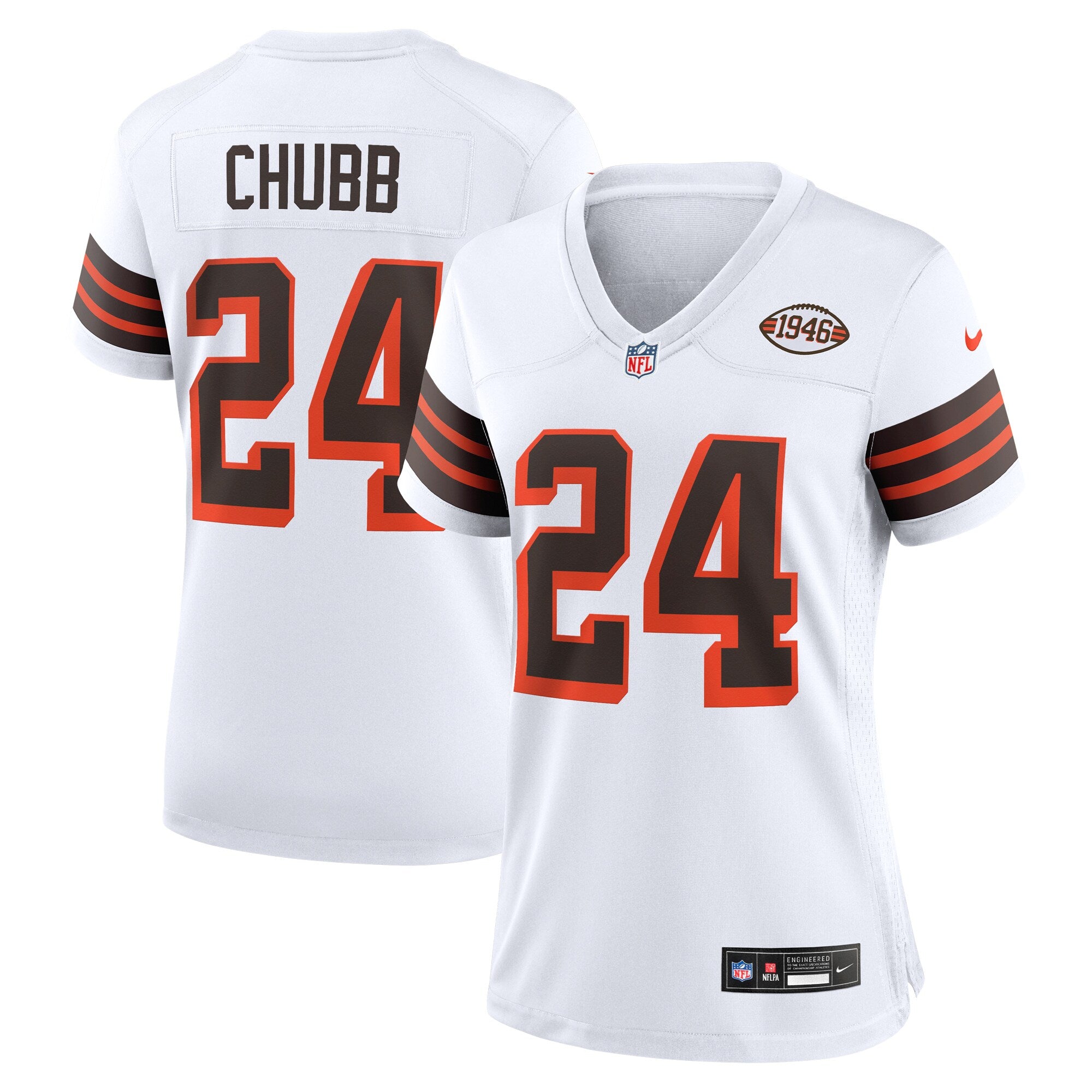 Nick Chubb Cleveland Browns Nike Women's Team Game Jersey - Brown/White - Image 5