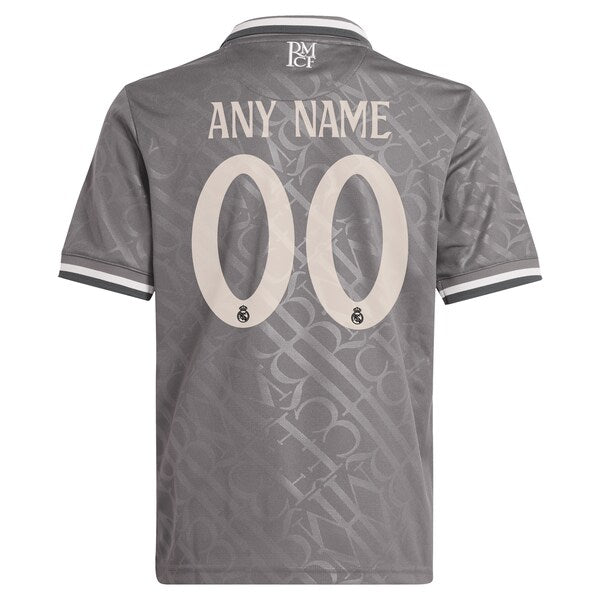 Los Merengues adidas Originals Youth 2024/25 Third Replica Custom Jersey - Charcoal - Image 3