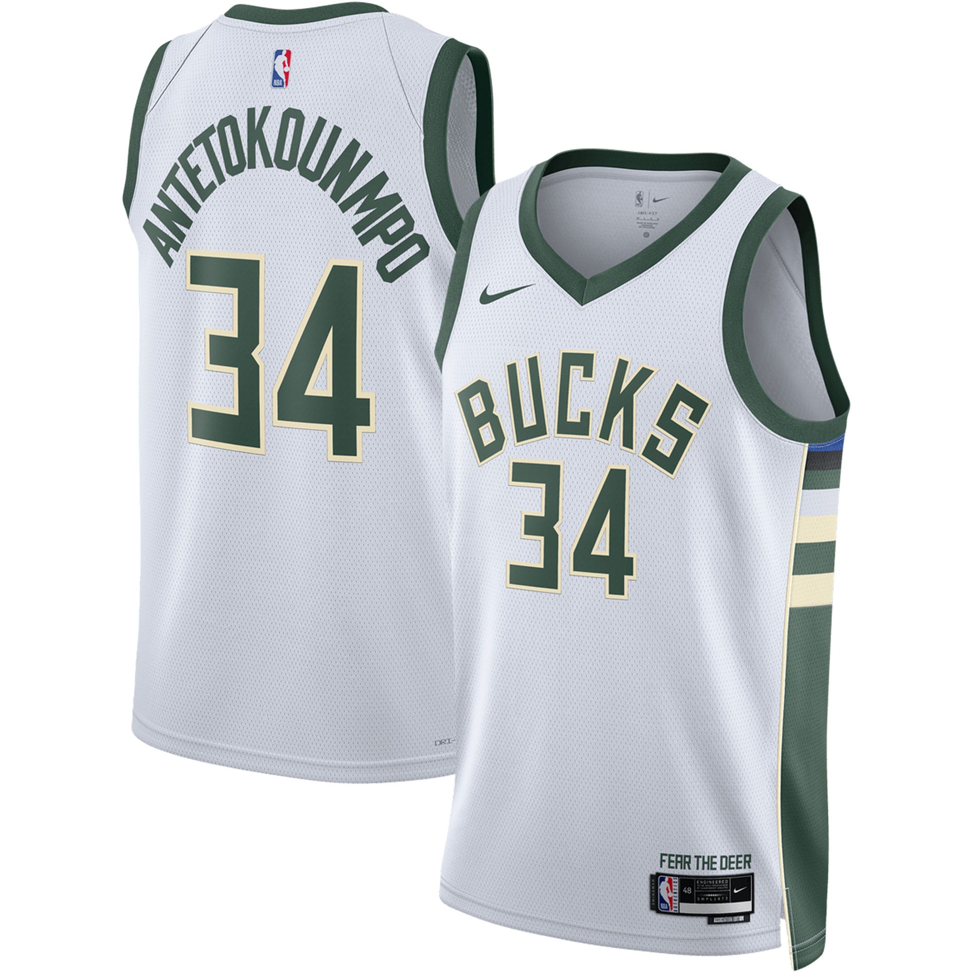 Giannis Antetokounmpo Milwaukee Bucks Nike Unisex Swingman Jersey - Icon Edition - Hunter Green/White - Image 5