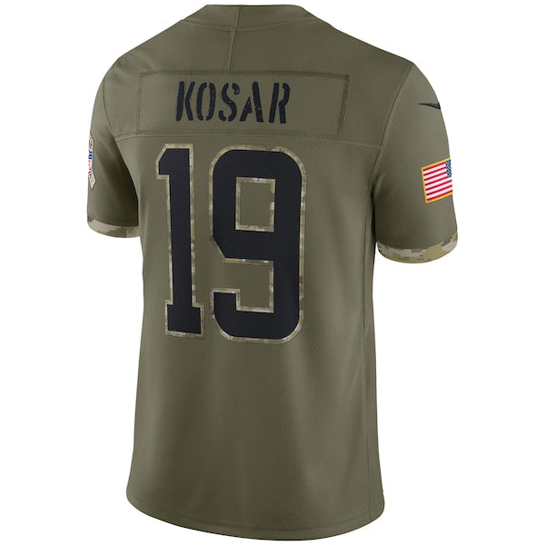 Bernie Kosar Cleveland Browns 2022 Salute To Service Retired Player Limited Jersey - Olive - Image 3