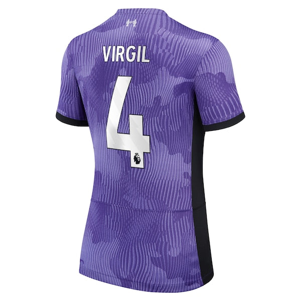 Virgil van Dijk Liverpool Nike Women's 2023/24 Third Stadium Replica Player Jersey - Purple - Image 5