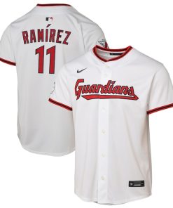 Alternative view of Jose Ramirez Cleveland Guardians Nike Youth Home Limited Player Jersey - White/Cobalt