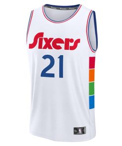 Alternative view of Joel Embiid Philadelphia 76ers  2024/25 Fast Break Player Jersey - City Edition - White
