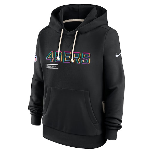 San Francisco 49ers Nike Women's 2025 NFL Crucial Catch Sideline Standard Issue Dri-FIT Hoodie - Black - Image 2