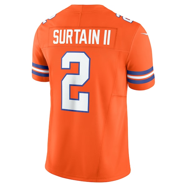 Patrick Surtain II Denver Broncos Nike Alternate Mile High Collection 1977 Throwback Vapor F.U.S.E. Limited Jersey - Orange - Image 3