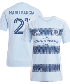 Manu Garcia Sporting Kansas City adidas Women's 2025 One KC Replica Player Jersey - Light Blue