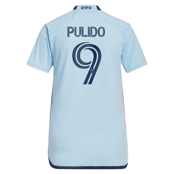 Alan Pulido Sporting Kansas City adidas Women's 2024 Hoops 4.0 Replica Player Jersey - Light Blue - Image 3