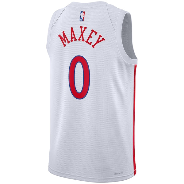Tyrese Maxey Philadelphia 76ers Nike Unisex 2022/23 Swingman Jersey - City Edition - White - Image 3