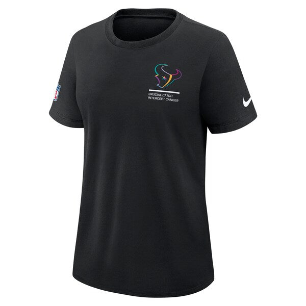 Houston Texans Nike Women's 2025 NFL Crucial Catch Tri-Blend Dri-FIT T-Shirt - Black - Image 2