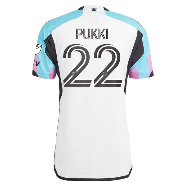 Teemu Pukki Minnesota United FC adidas 2024 The Northern Lights Kit Authentic Player Jersey - White - Image 3