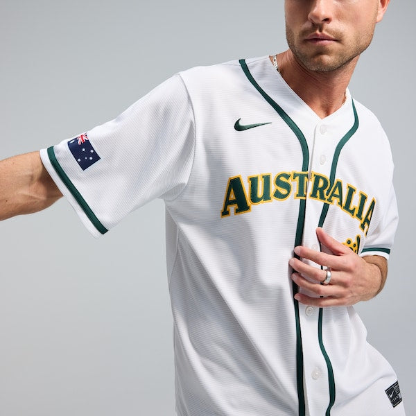 Australia Baseball Nike 2026 World Baseball Classic Home Stadium Jersey - White - Image 3