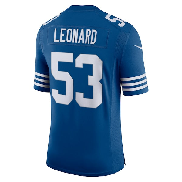 Men's Nike Darius Leonard Royal Indianapolis Colts Alternate Vapor Limited Jersey/White - Image 6