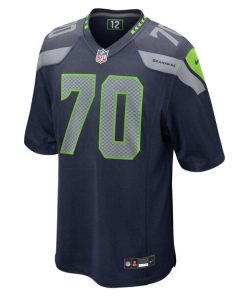 Alternative view of Laken Tomlinson Seattle Seahawks Nike  Game Jersey -  College Navy