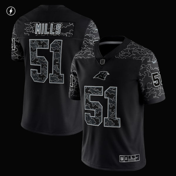 Sam Mills Carolina Panthers Nike Retired Player RFLCTV Limited Jersey - Black - Image 2