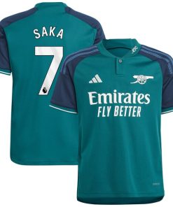 Bukayo Saka Arsenal adidas Youth 2023/24 Third Replica Player Jersey - Green