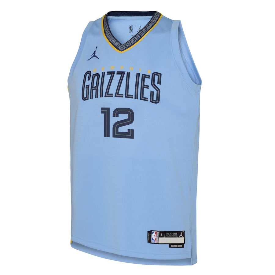Ja Morant Memphis Grizzlies Jordan Brand Youth Swingman Jersey - Statement Edition - Light Blue - Image 2