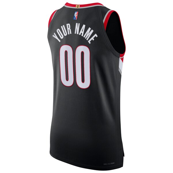 Portland Trail Blazers Nike 2021/22 Diamond Authentic Custom Jersey - Icon Edition - Black - Image 3